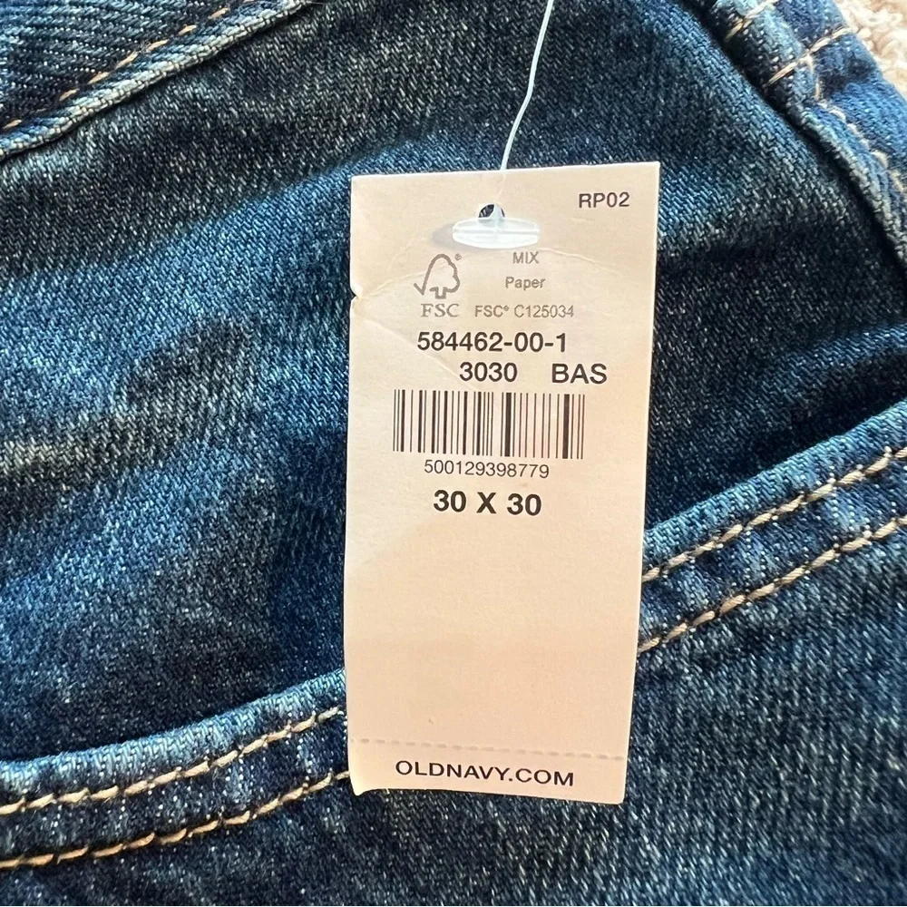 NWT Old Navy Blue Straight Jeans Classic Style Size 30/30